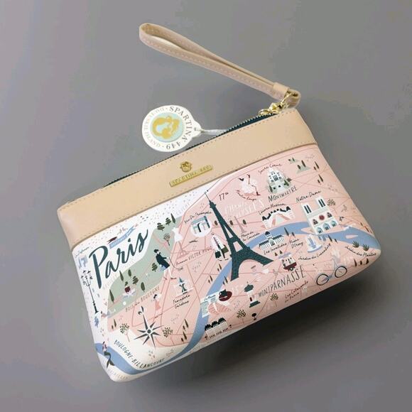 Spartina 449 Handbags - New Spartina 449 Paris Map Clutch Wristlet Wallet Fashion Buildings Horse Cute
